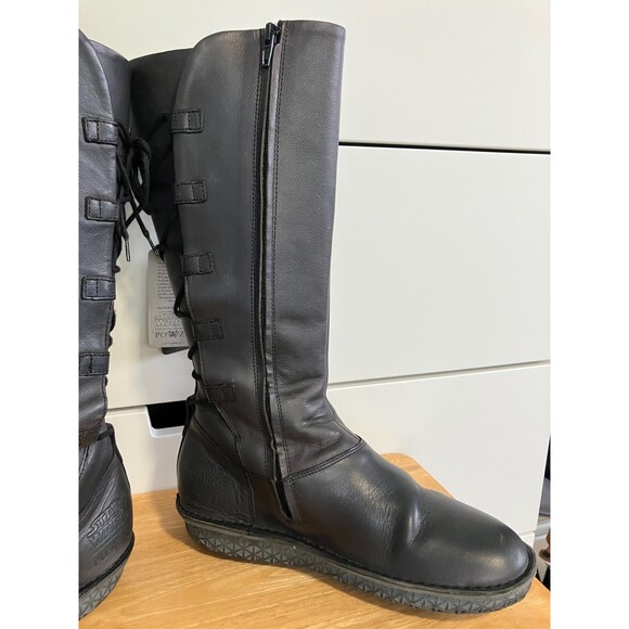 PO-ZU Star Wars REY Black Leather Tall High Boots Size 8 EU 39 USED w Box READ - Picture 6 of 16